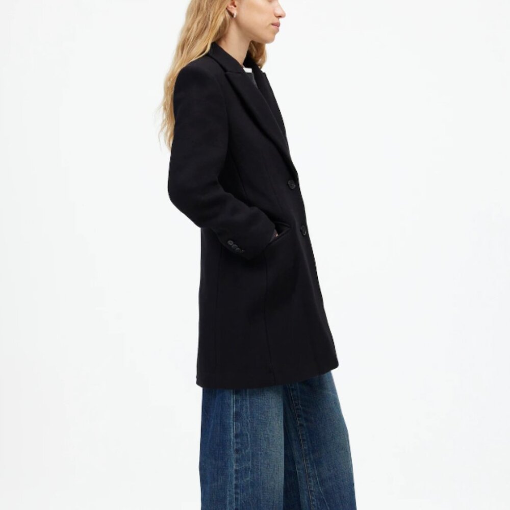 Madewell Blazer Top Coat - Black Wool Insuluxe Cashmere Single Breasted 90s - Picture 10 of 11